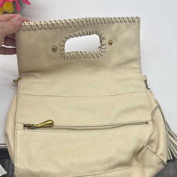 HOBO Elegant Cream Leather Clutch Handbag MCB7652S - Picture 13 of 13